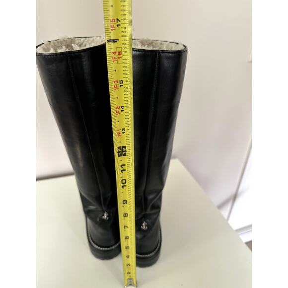 Jimmy Choo Womens Black Leather Shearling Lined Yomi Boots Size 37 Made in Italy - Picture 5 of 9